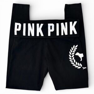 Victorias Secret PINK Y2K Black Fold Over Leggings S